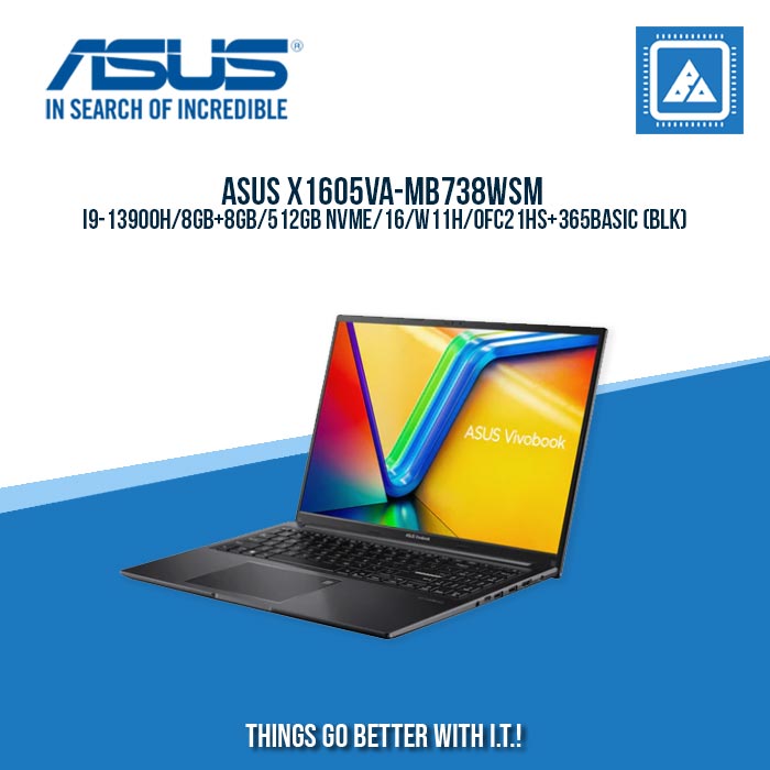 ASUS X1605VA-MB738WSM I9-13900H/8GB+8GB/512GB NVME | BEST FOR RENDERING LAPTOP ASUS X1605VA-MB738WSM I9-13900H/8GB+8GB/512GB NVME | BEST FOR RENDERING LAPTOP
